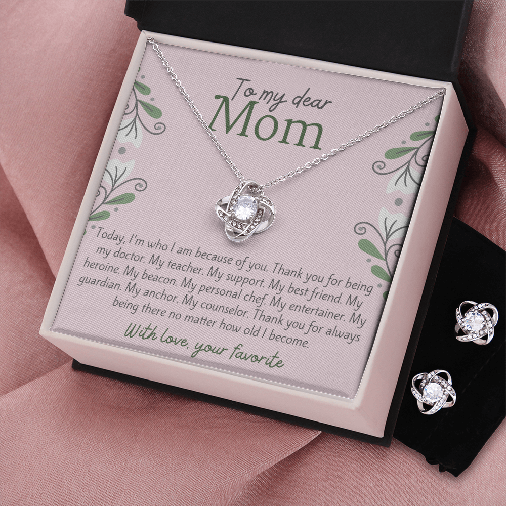Dear MOM, Love Knot earring & necklace